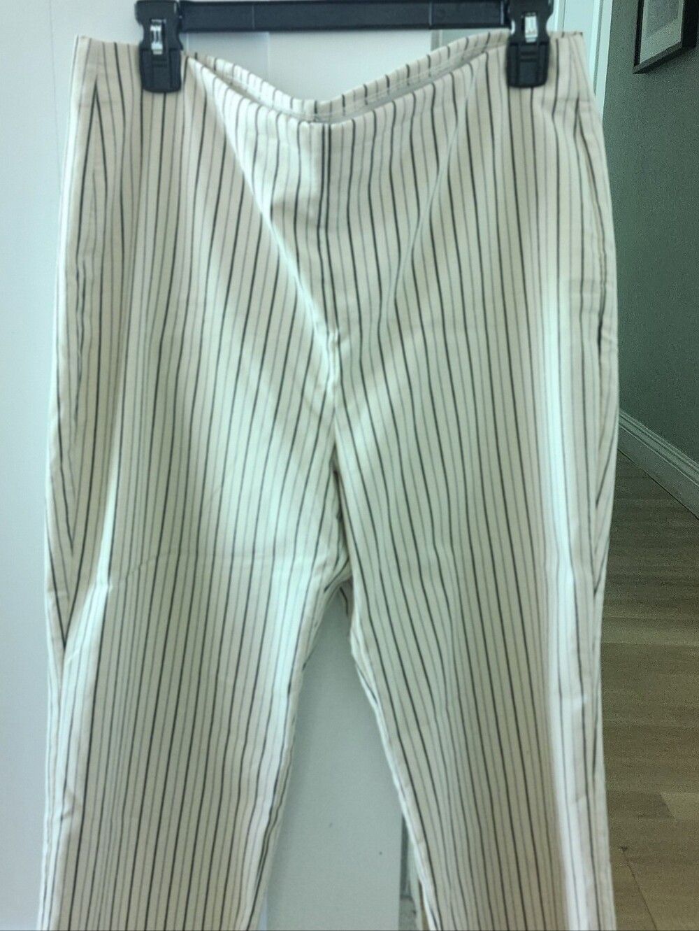 Chico's Cream Pinstripe Chinos